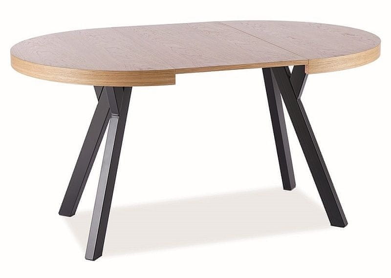 CASARREDO Jedálenský stôl rozkladacia DOMINGO 100x100 dub/čierna mat